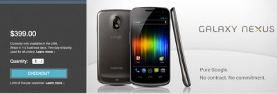 Galaxy Nexus GSM (HSPA+)   399$  Google